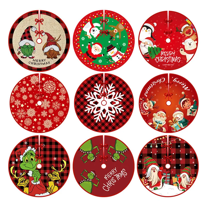

120cm Christmas Tree Skirt Carpet Snowflake White Plush Mat For Home Xmas Tree New Year Decor Noel Apron Ornament New2023