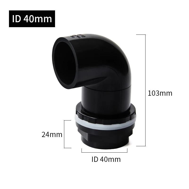I.D20~50mm PVC Aquarium 90 ° Ellenbogen Entwässerung Anschluss Aquarium Überlauf Gelenke Wasser Einlass Auslass Versorgung Rohr DIY Ablauf Armaturen – Detail 4