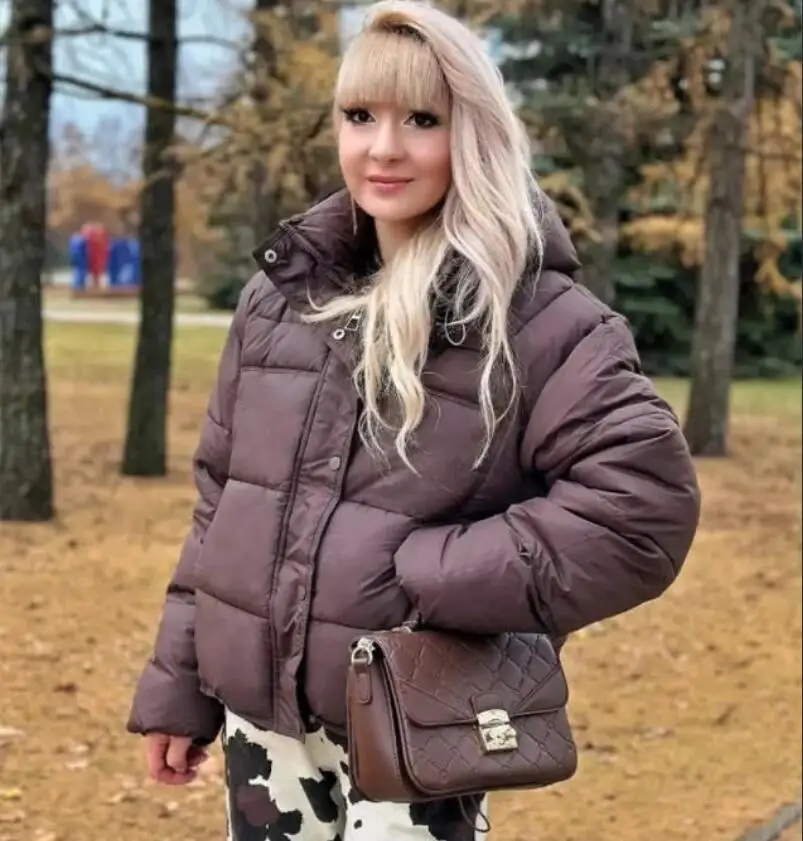 ZAROY femmes épais chaud coton veste avec strass hiver décontracté col montant fermeture éclair poche vers le bas manteau Puffer куртка