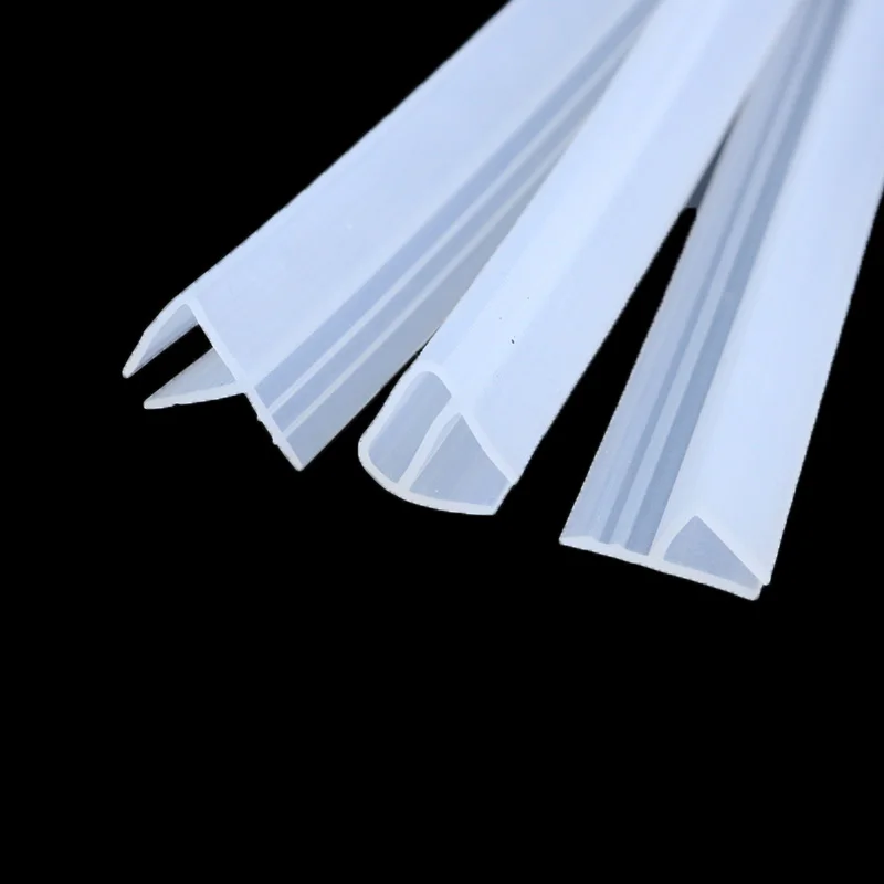 1-5 Meter H/F/U Shape Silicone Sealing Strip Shower Room Glass Balcony Door Window Seam Seals H-Type Water Retaining Strips