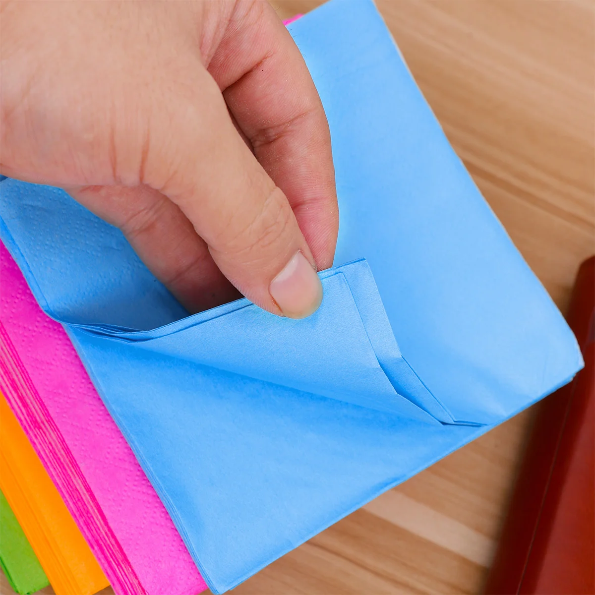 80 Pcs Solid Color Tissue Pure Serviette Paper Towel Napkin Handkerchief Disposable