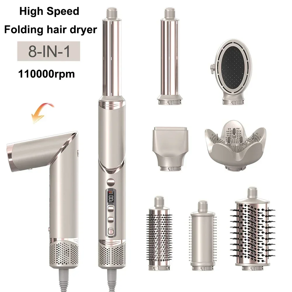 Hair Dryer Hair Styling Tools 8 in 1 Folding Airwrap High Speed 110000rpm