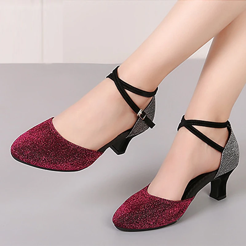 Women's Ballroom Dance Shoes Tango Wedding Salsa Dance Shoes Black Sat Ballroom Dancing Shoes For Women Latin Dance Shoes Lady Closed Toe Salsa  Shoes Low Heels Zapatos Baile Latino Mujer 3.5cm&frasl;5.5cm - AliExpress