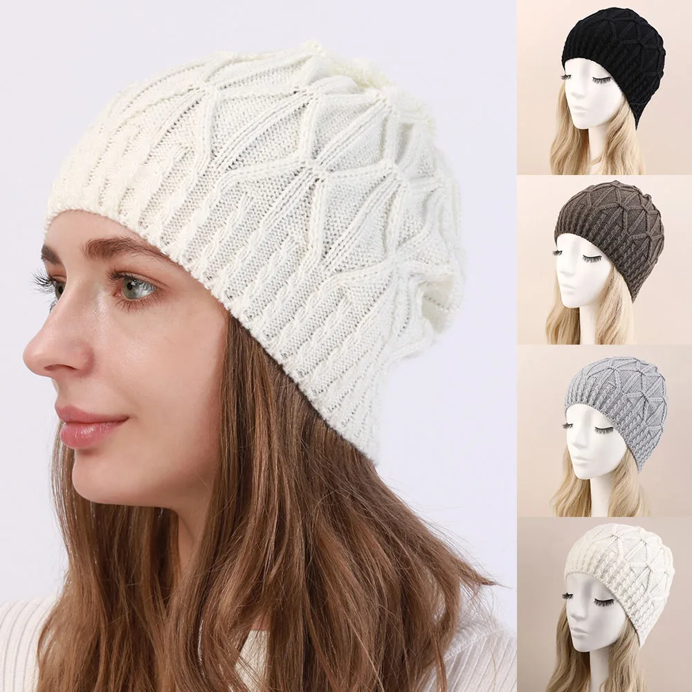 

Knitted Hat For Women Men Winter Warm Woolen Knitting Skullies Beanies Caps Crochet Beanie Hat Casual Warmer Bonnet Hip Hop