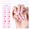 20Tips Glitter Heart Semi Cured Nail Gel Strips Romantic Valentine Gel Nail Stickers Long Lasting Self-Adhesive Gel Nail Wraps 1