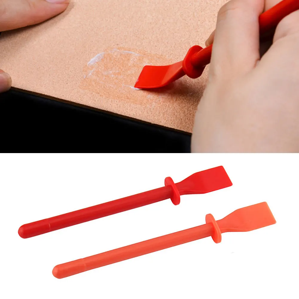 2PCS Leather Gluing Tool DIY Handcraft Glue Application Tools for Leather PP Red + Orange Color