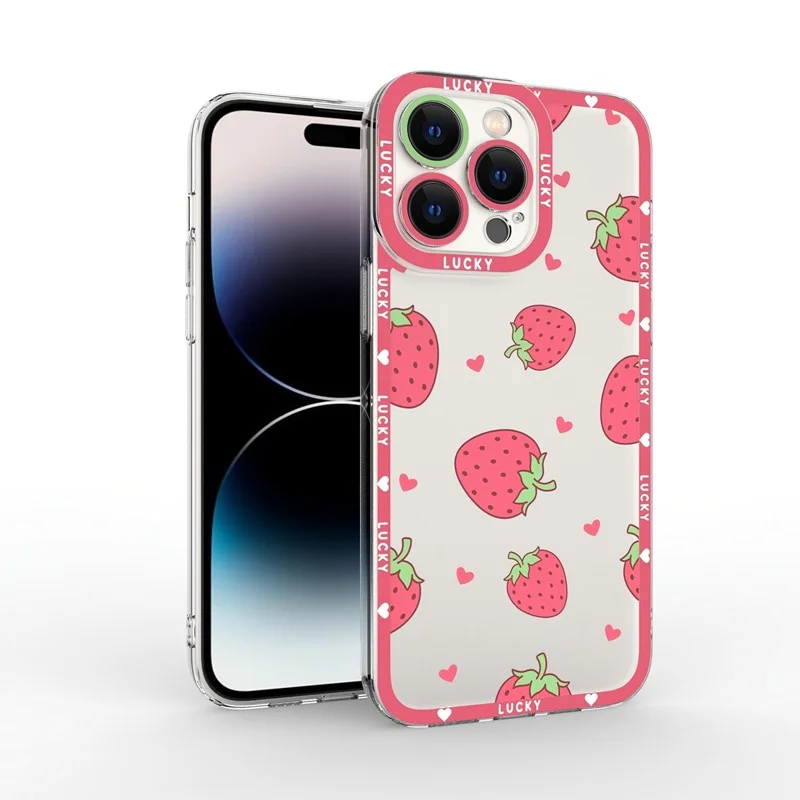 Transparent Clear White Love Heart Pattern Couple Case
