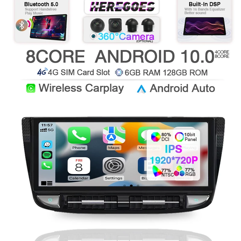 

Wireless Carplay 6G+128GB Android 10.0 Car Radio For Porsche Panamera 2010-2017 Stereo GPS Multimedia Player 1920*720 Bluetooth