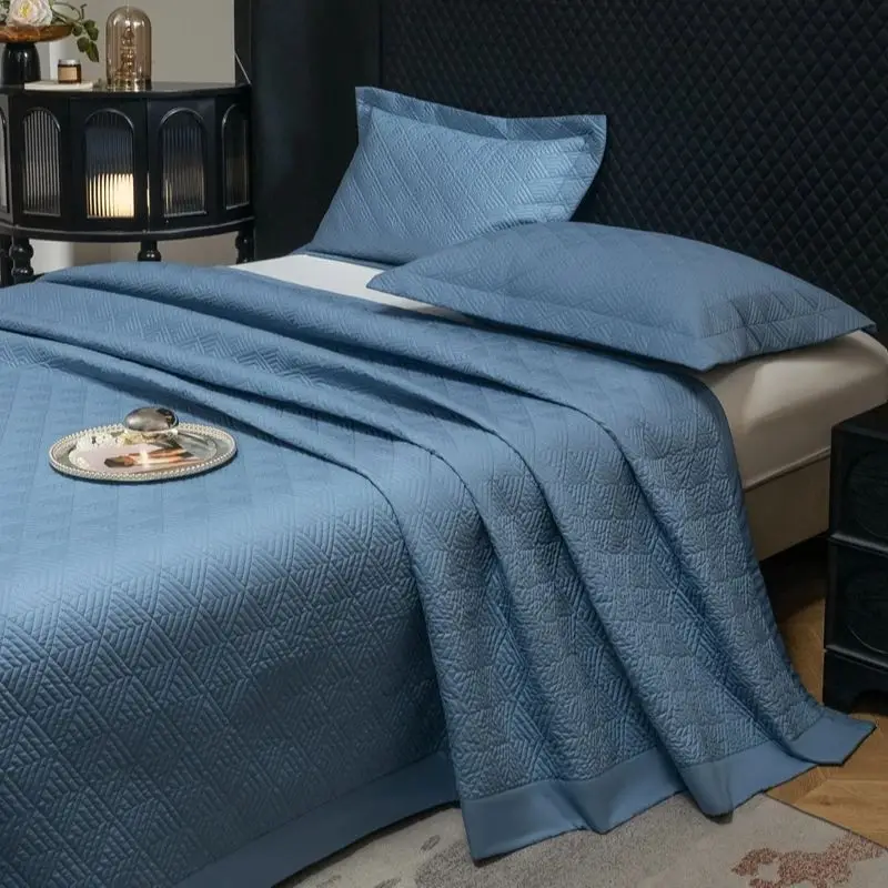 3Pcs Luxury Pure Cotton Embossing Quilted Bedspread, Bed Cover, Mattress Topper Coverlet, Bed Sheet Set, Pillowcases, Queen King