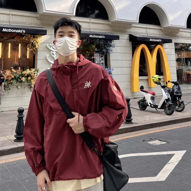 

Outdoor Coat Functional Assault Suit Hooded Loose Thin Pullover Windproof Sunscreen for Mens Jacket Windbreaker 2023 NEW Spring