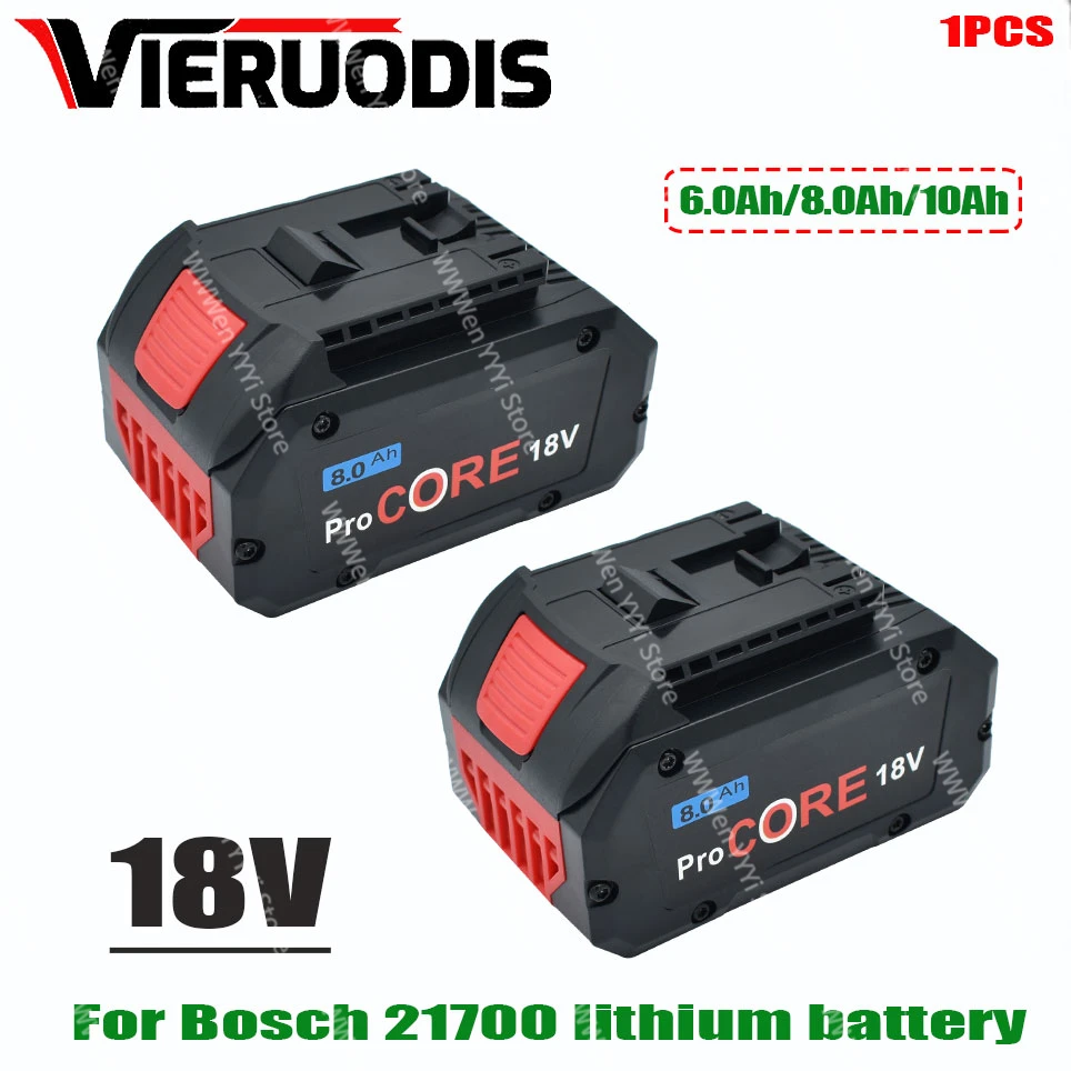 

18V 8.0AH/6.0AH For Bosch Professional System Cordless Tool BAT609 BAT618 GBA18V8 21700 Battery 18V ProCORE Replacement Battery