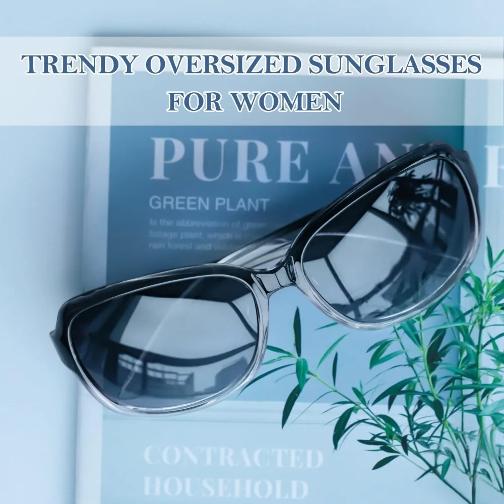 Lightweight Square Frame with Polarized Shade Gradient Black Sunglass