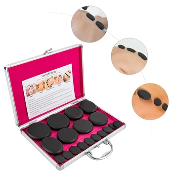 Hot Stones Massage Set with Heater Box 16 Essential Massage Stones Portable for Salon and Home Spa Use Relaxing Healing Relief 3