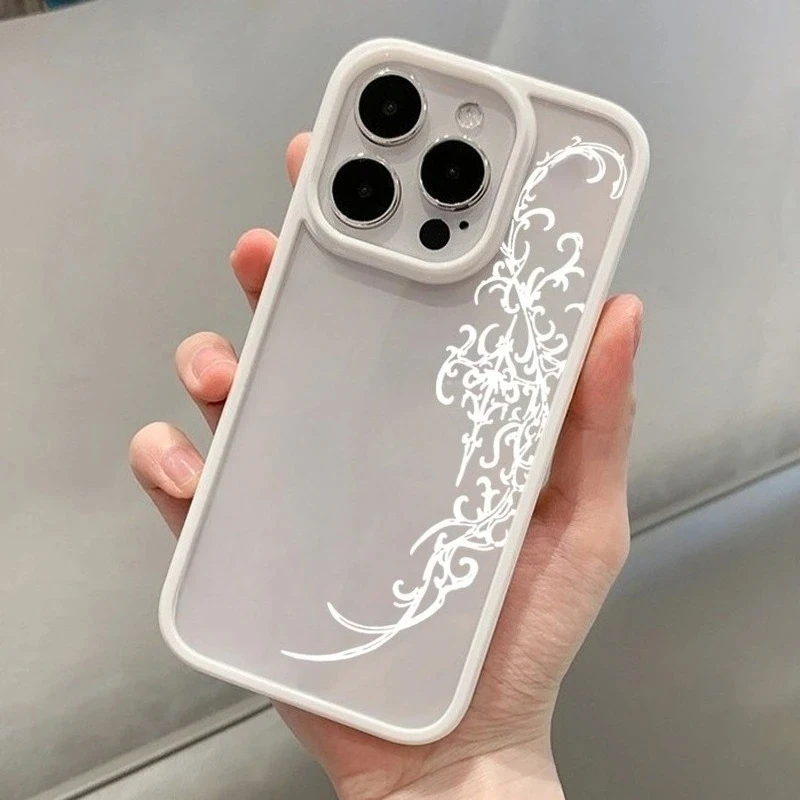 Gothic Cross Vine Transparent Phone Case for iPhone 17 16 15 Pro 14 13 11 12 Pro Max Air 16E X XR XS Max 7 8 Plus SE Back Cover 5