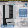 71" Metal Storage Cabinet with Lock Large Lockable Garage Tool Cabinet with Drawers and Shelves Tall Steel Heavy-Duty Cabinet 2