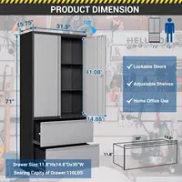 71" Metal Storage Cabinet with Lock Large Lockable Garage Tool Cabinet with Drawers and Shelves Tall Steel Heavy-Duty Cabinet 2