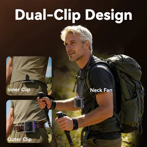 MUXNW Ventilador Waistban Rechargeable Clip-On Waist Fan with Ice Cooling Plate, 8000mAh Portable Hands-free Belt Fan for Campin - Image 5