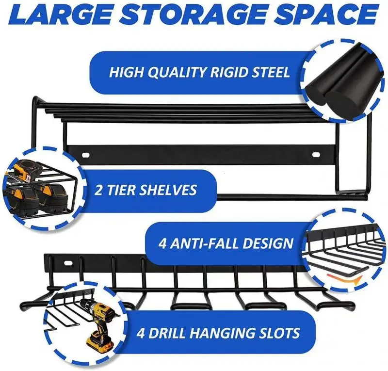 Power Tool Storage Rack Electric Drill Screwdriver Tool Shelf Workshop Garage Heavy Duty Wall Mounted Holder tool Organizer rack 5