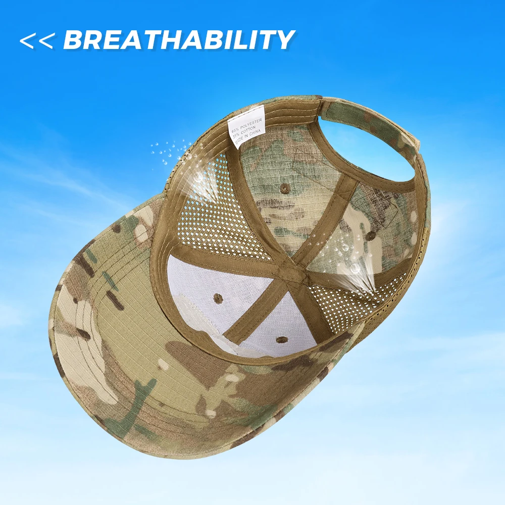 Baseball Cap Camouflage Trucker Hat Outdoor Sports Hiking Camping Hunting Combat Paintball Adjustable Mesh Snapback Sun Hats