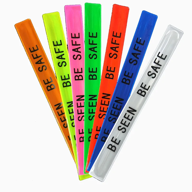 30cm PVC reflective snap ring, night travel reflective wrist strap, cycling harness, pants strap, warning wristband