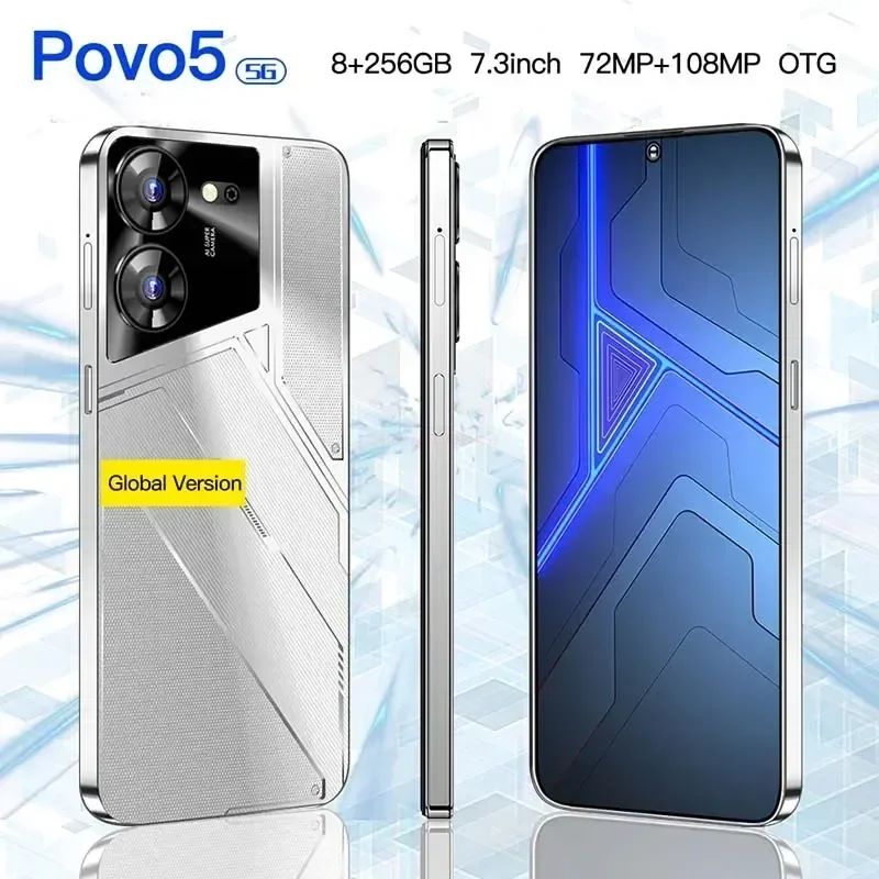 

Смартфон Povo5, 7,3 дюйма, 10 ядер, 5800 мач, разрешение 2460 X