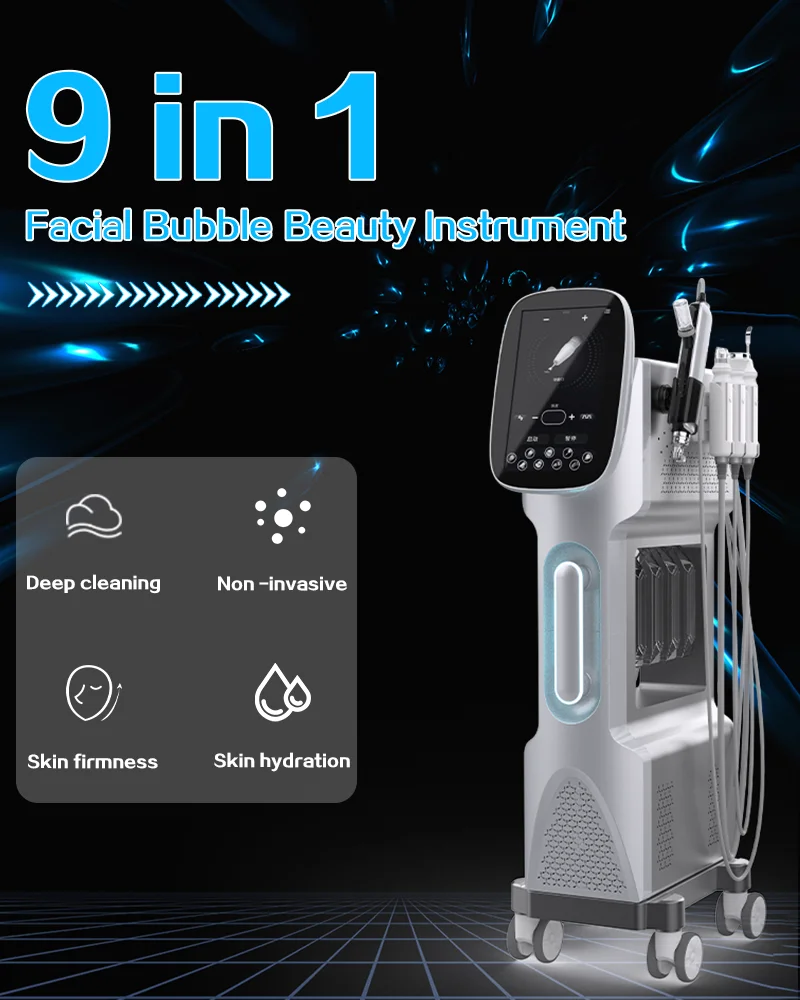 

Latest 9 in 1 Aqua Peeling Dermabrasion Diomand Skin Whitening Wrinkle Removal Facial Cleaning Hydra Oxygen Jet Machine