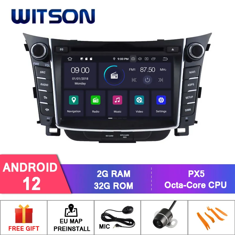 

Автомобильный DVD-плеер WITSON, Android, для Hyundai I30 2012-2017, 4 Гб + 64 ГБ, беспроводной автомобильный dvd-плеер, стерео головное устройство, монитор GPS