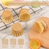 6Pcs Natural Bamboo Dish Brush Head Soft Sisal Bristle Dish Eco-Friendly Washing Up Brush Replacement Heads for Washing Pan/Pot 3