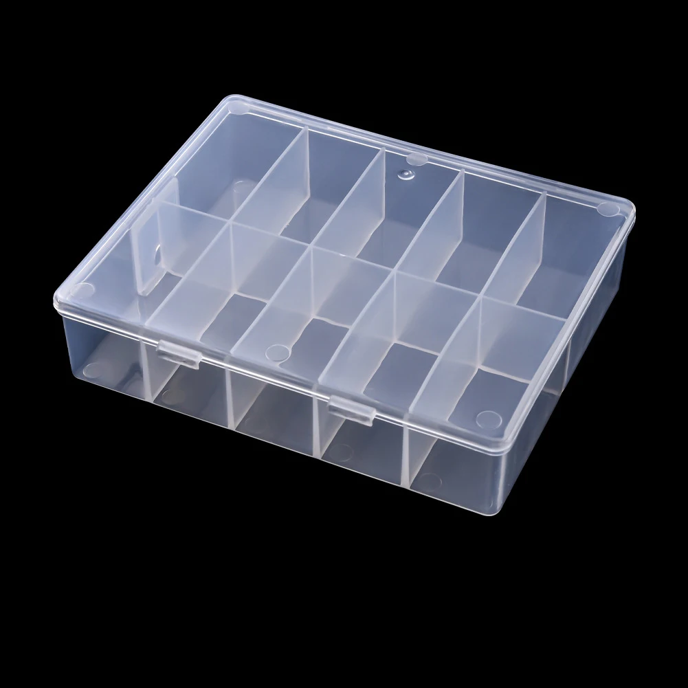 Clear 10-Grid Organizer Box for Jewelry, Beads, and Nail Art Accessories