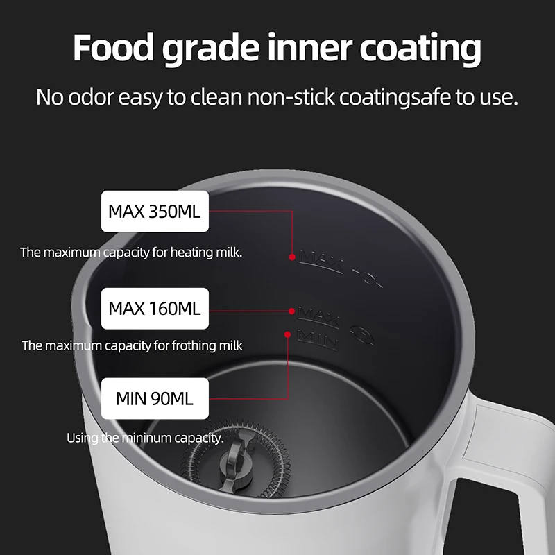 110V/220V Milk Frother 4 In 1 Cooker Auto Mixer for Coffee Milk Foamer Machine Stainless Steel Milk Heating Steamer Foamer 5