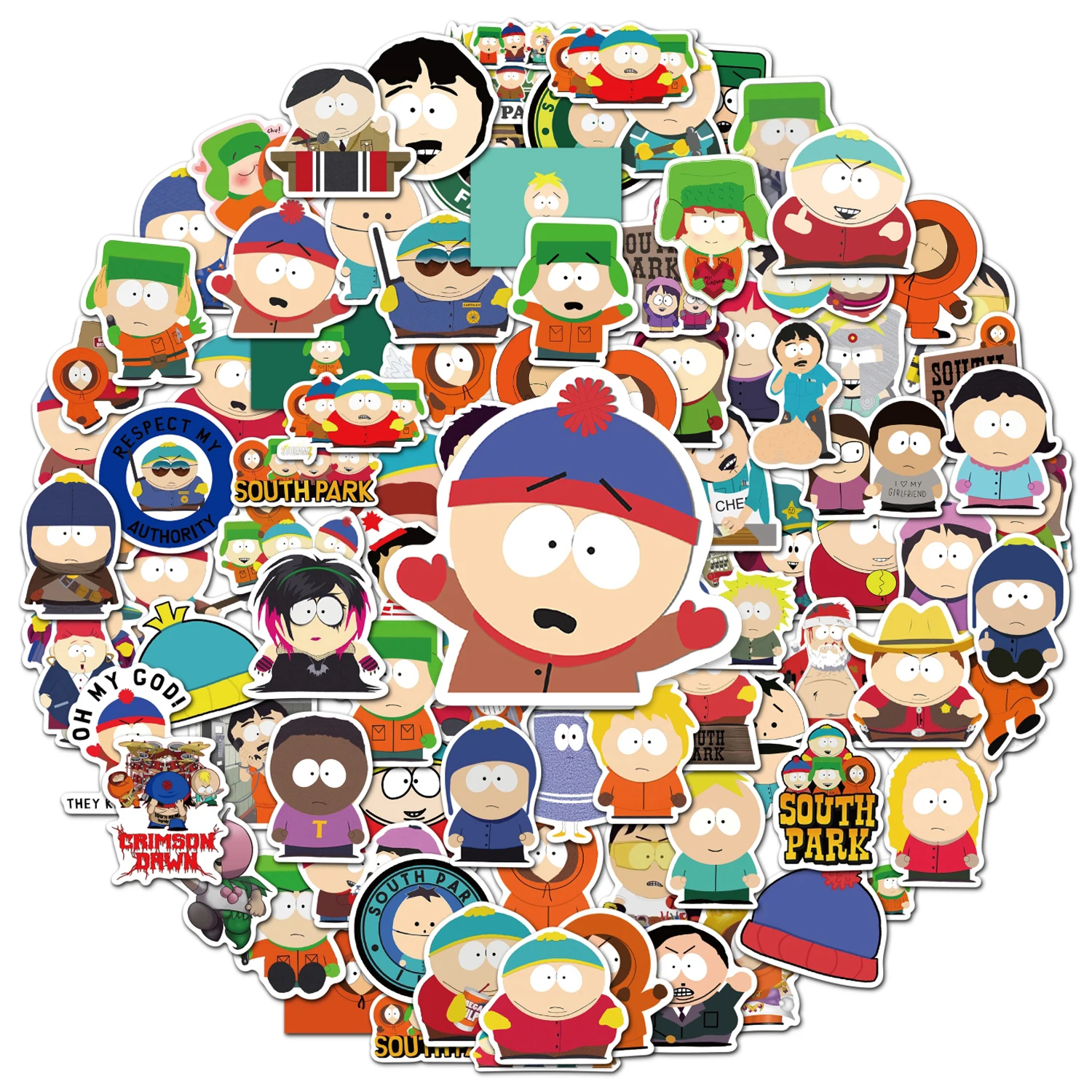 

10/50pcs Cartoon Cute South Park Kenny Stickers Girl Pack Laptop Guitar Bicycle Skateboard Luggage Waterproof Anime Stickers Toy