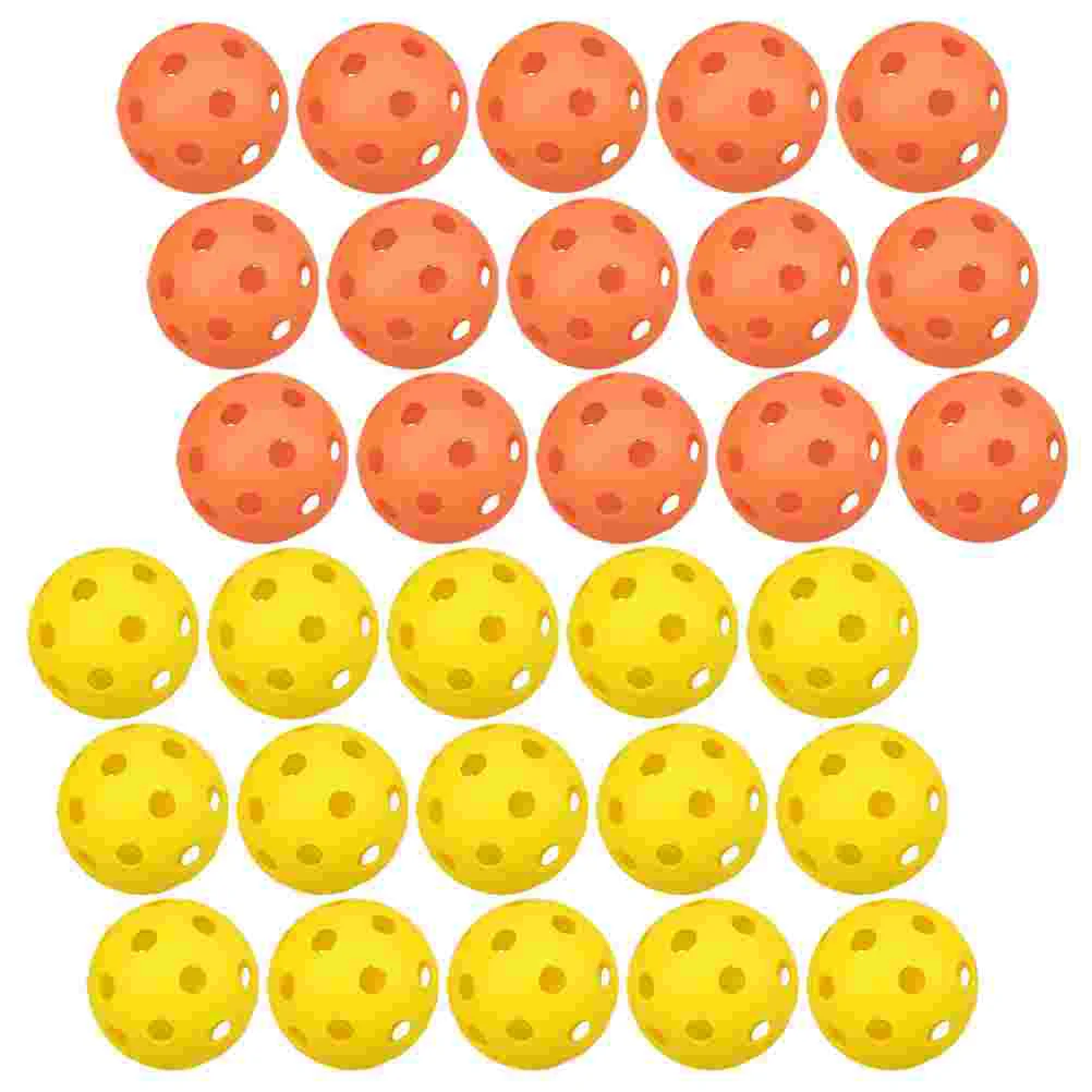 

30 Pcs Golf Hole Practice Balls Hallow-out for Golfing Indoor Training with Holes Accessory Golfs Practicing Pe Plastic