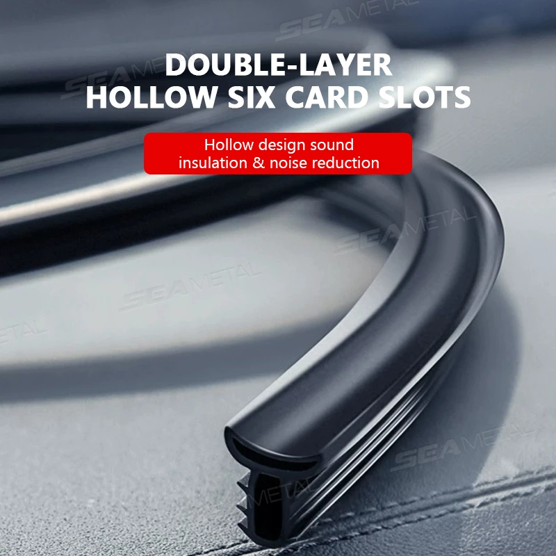 Black Rubber Car Dashboard Gap Filler Anti Slip Soundproof Strip