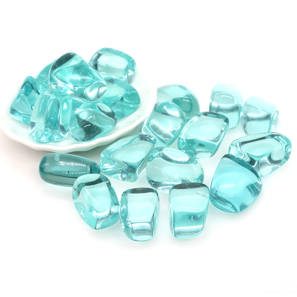 Wholesale Natural Ocean Blue Obsidian Tumbled Stones - Healing Energy Crystals for Home Decor and Aquarium Display