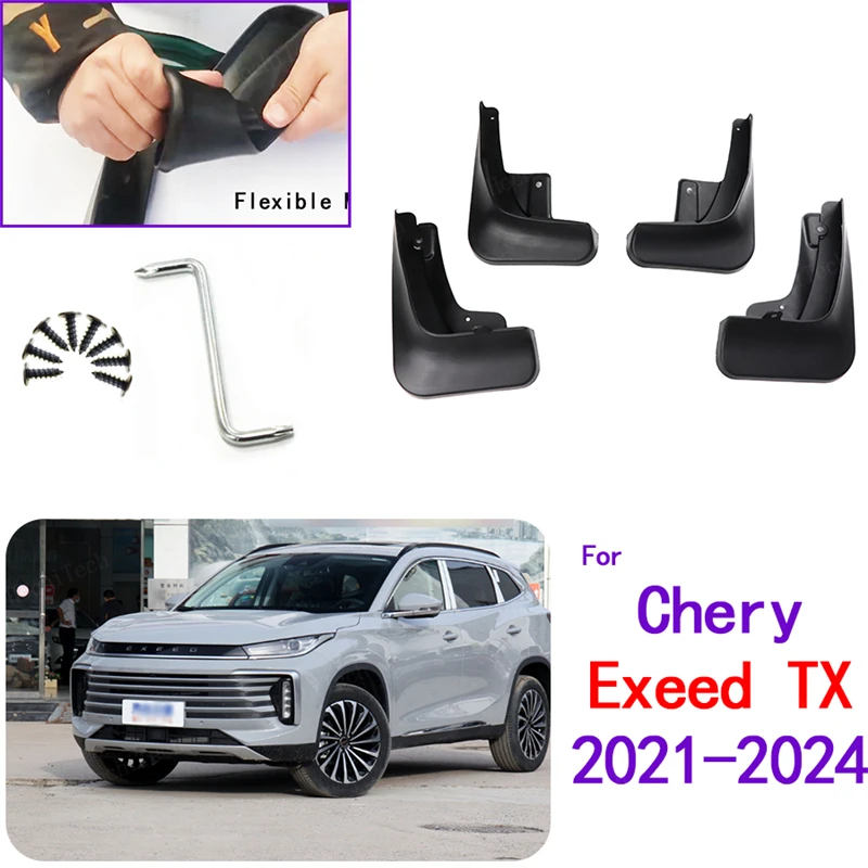 

Splash Guards Fender MudFlaps Front Rear Car Accessories 4pcs Mudguards For Chery Exeed TXl TX 2021 2022 2023