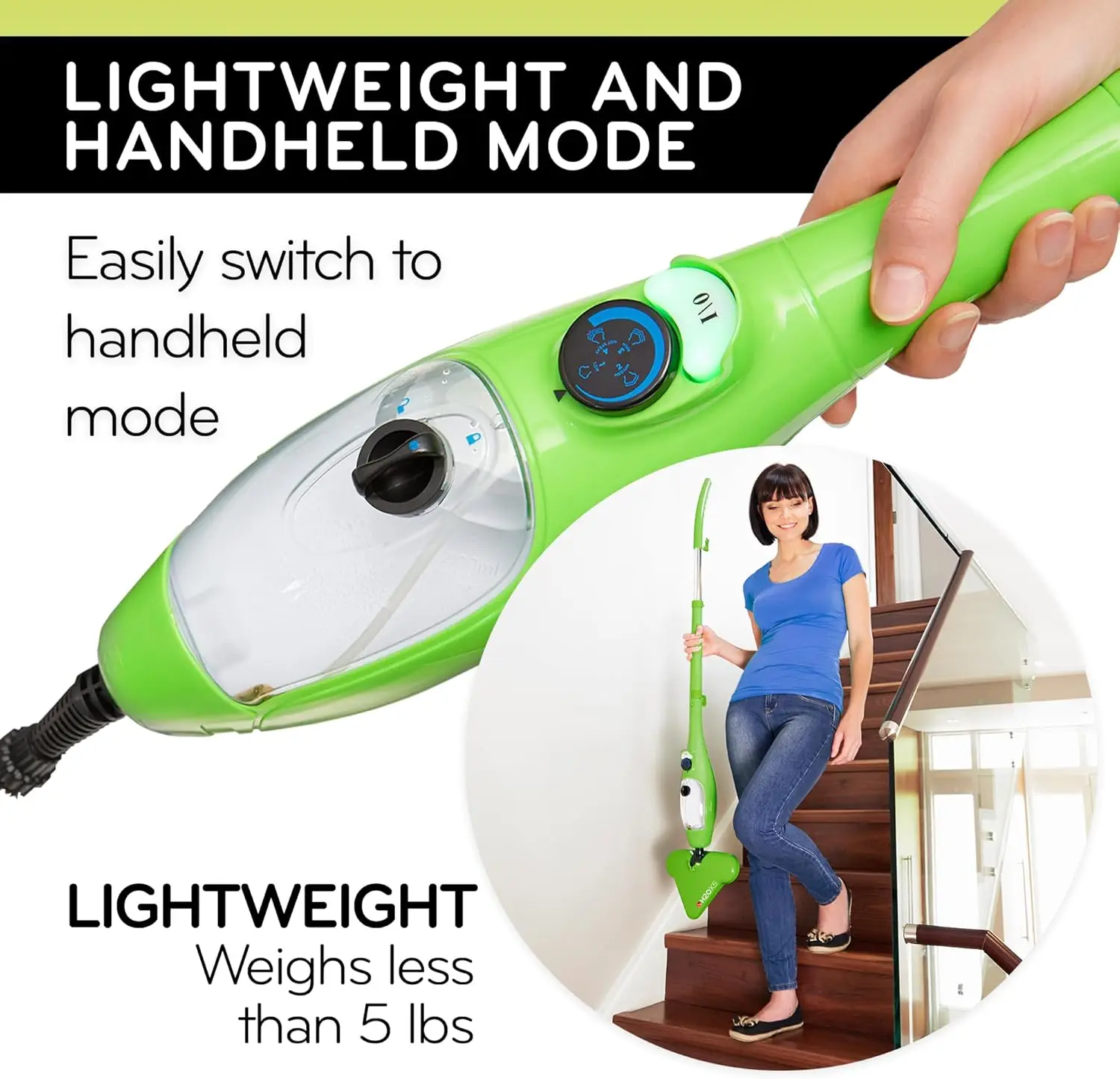 Steam Mop and Handheld Steam Cleaner For Cleaning Hardwood and Kitchen Tile Floors, Grout Cleaner, Upholstery Cleaner and Carpet 4