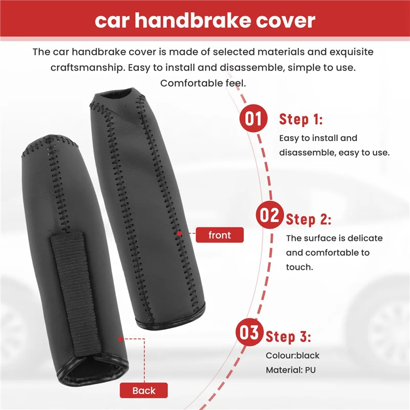 Hand Brake Cover Car Leather Gear Handbrake Cover Shift Lever Cover for Kia K2 2011-2015