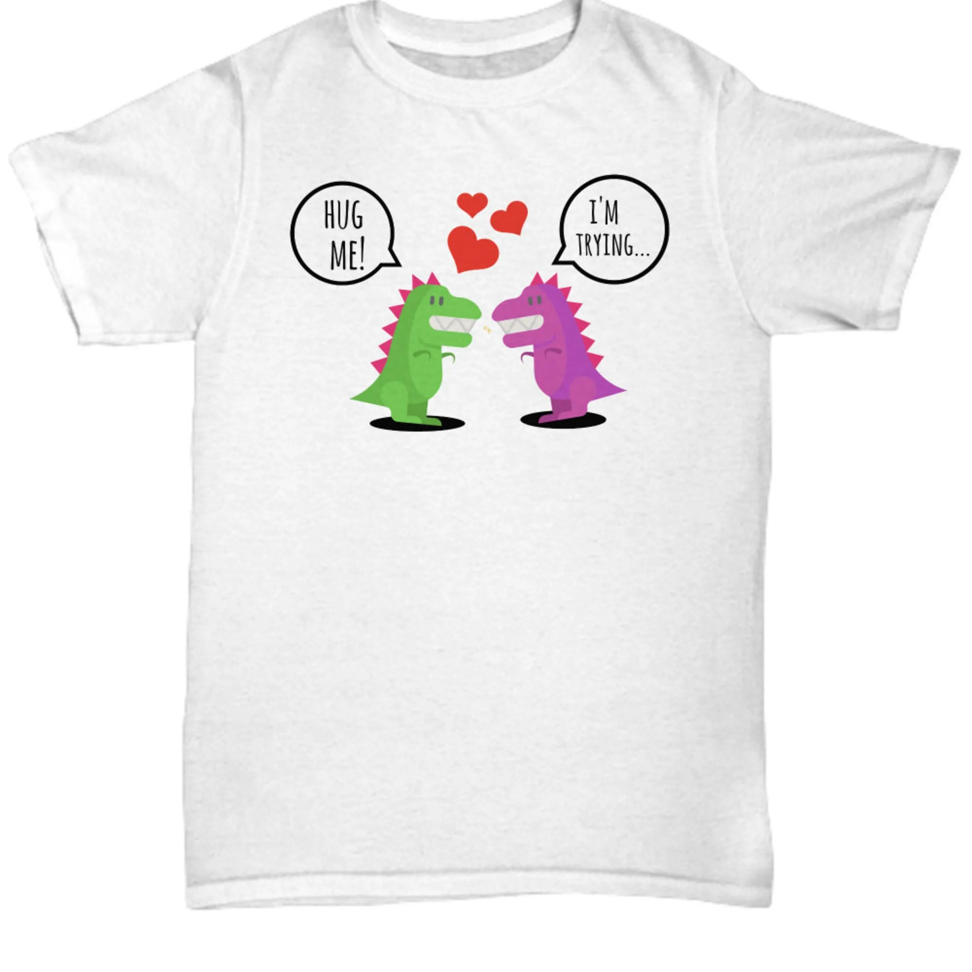 Hug Me Felpa T Rex Dinosaur Coppia Hug Me San Valentino T-Shirt Anniversario Regalo Amante Dei Dinosauri Regalo
