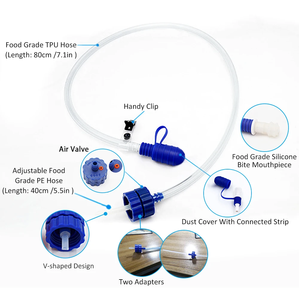 Water Bottle Drink Tube Hose Hydration Bladder Reservoir Pack Backpack System Hose Kit TPU Free Hydration Bladder System Hiking