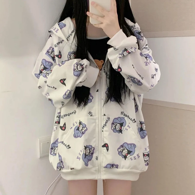 

Sanrio Kawaii аниме Kuromi повседневная одежда для девушек милый мультяшный персонаж Защита от солнца куртка Игрушки для девочек