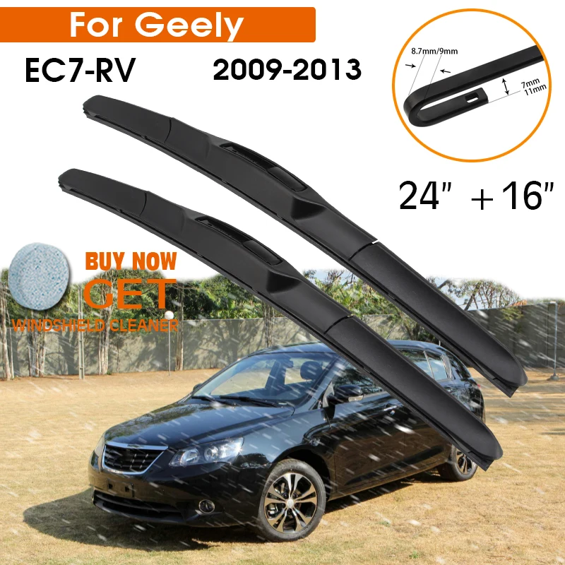 

Car Wiper Blade For Geely EC7-RV 2009-2013 Windshield Rubber Silicon Refill Front Window Wiper 24"+16" LHD RHD Auto Accessories