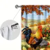 2pcs American Retro Country Rooster Decorative Curtains, Sunshade and Privacy-protecting Pole Curtains 6