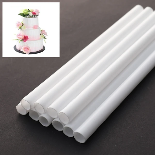 Lieonvis 20Pcs Cake Dowels White Plastic Cake Support Rods Round Dowels  Straws with 0.4 Inch Diameter & 9.4 Inch/11.8 Inch Length Reusable Cake  Sticks