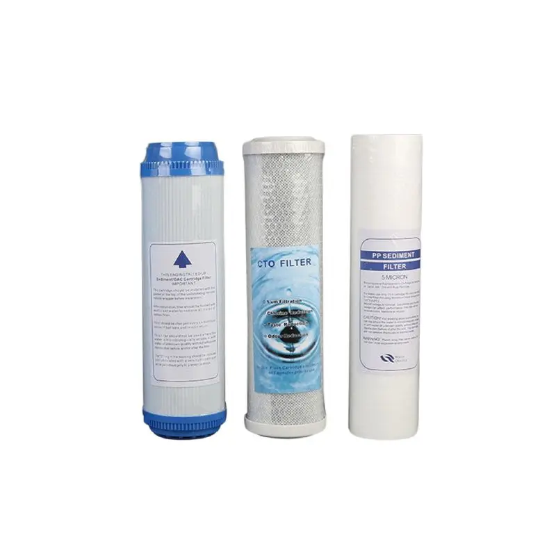 1Set 10inch Filter Cartridge Set PP+UDF+CTO Remove Odor Water Purifier Filter Element Prefiltration Home Garden DIY Supplies