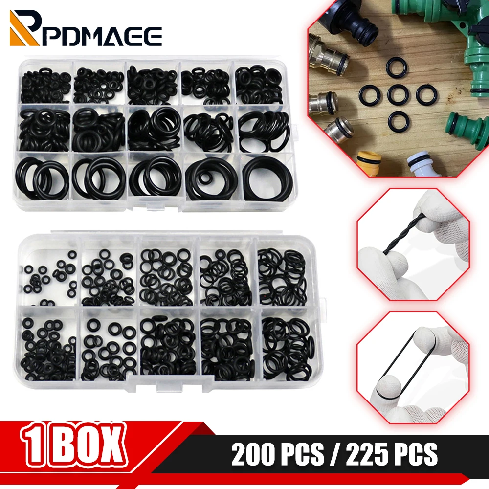 200225250PcsRubberORingSetGasketsSealRingerNitrileRubber