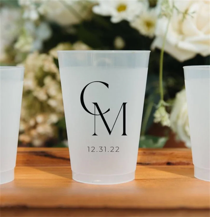 Tazze Flessibili Infrangibili Smerigliate Personalizzate, Tazze Personalizzate Per Bomboniere, Bomboniere, Matrimoni Minimalisti, Matrimoni Moderni