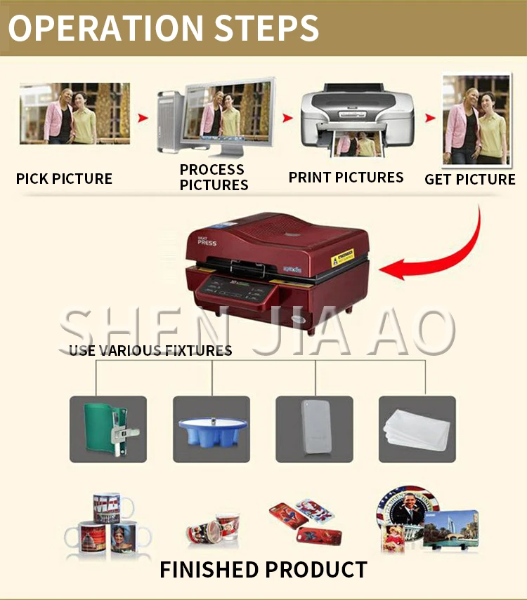ST-3042 3D heat printing machine 3D mug sublimation machine For Phone Cases Mug