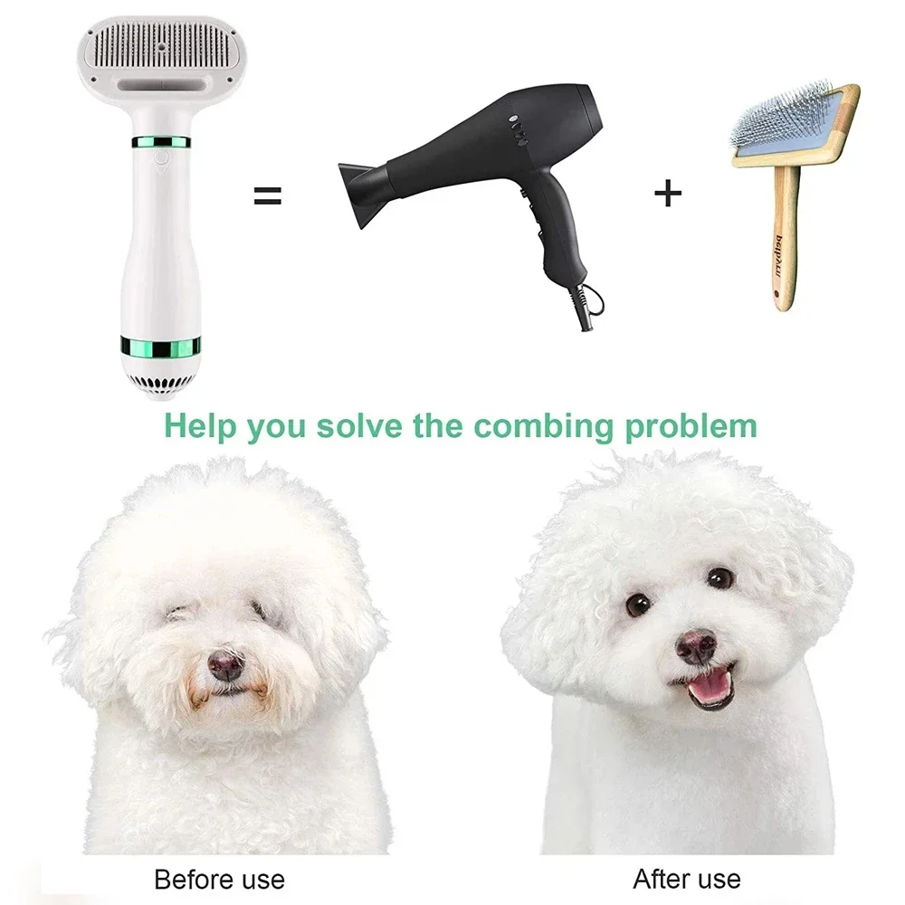 2-In-1 Pet Dog Dryer Quiet Dog Hair Dryers and Comb Brush Grooming Kitten Cat Hair Comb Puppy Fur Blower Adjustable Temprature pet hair dryer