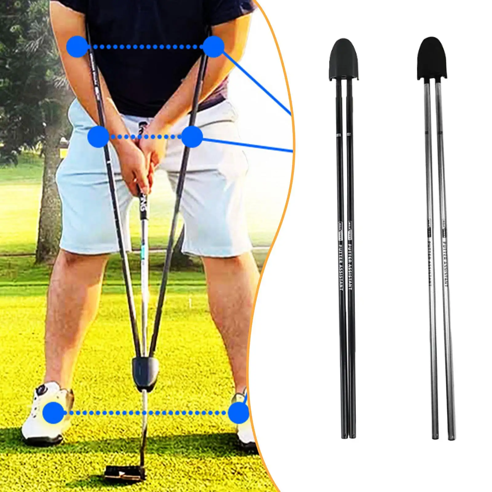 Golf Swing Trainer Professional Adjustable Improve Swing Skills Putting Assistant Easy to Use Accessories Correct Posture