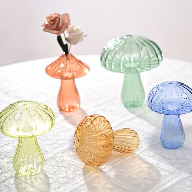 Tanio Grzyb szklany wazon roślin hydroponicznych wazon na kwiaty przezroczysty sklep